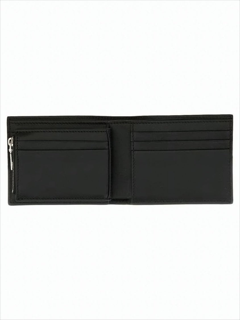 Alexander Mcqueen Bifold Wallet With Metallic Logo Detail