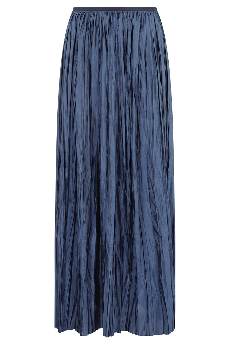 Roberto Collina Long Pleated Skirt With Satin Finish