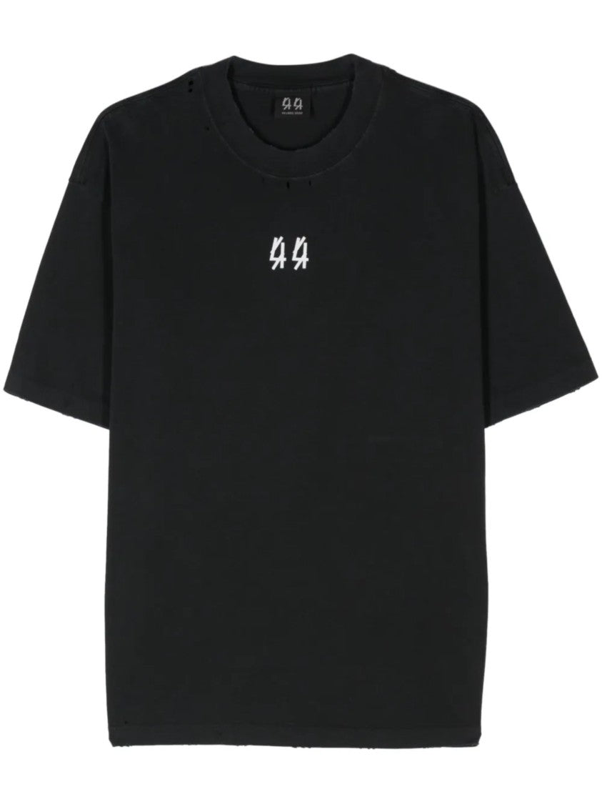 44 Label Group Black Short-Sleeve Distressed T-Shirt