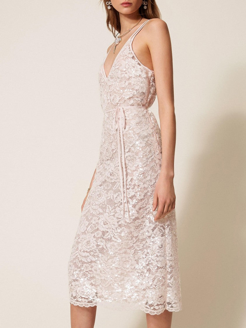 Twin-Set Long Midi Dress With Slip