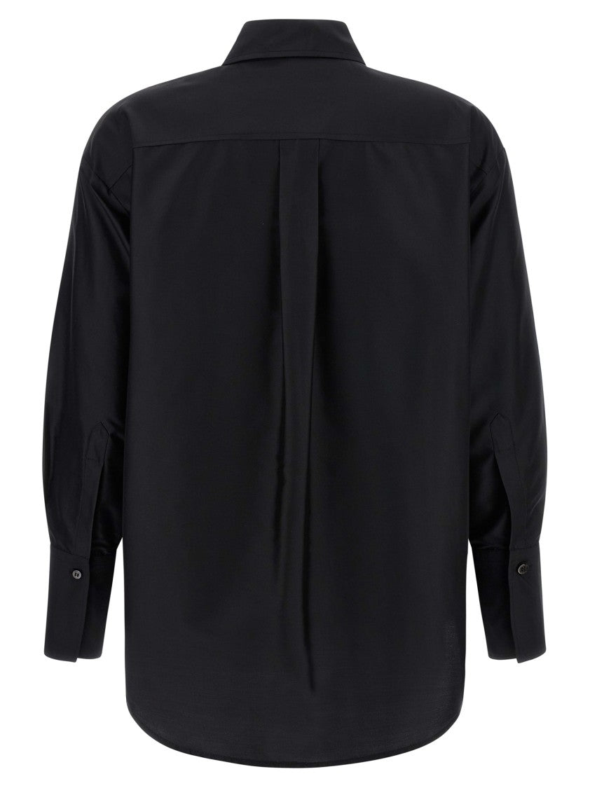 Alberto Biani Fluid Silk Shirt With Asymmetrical Hem