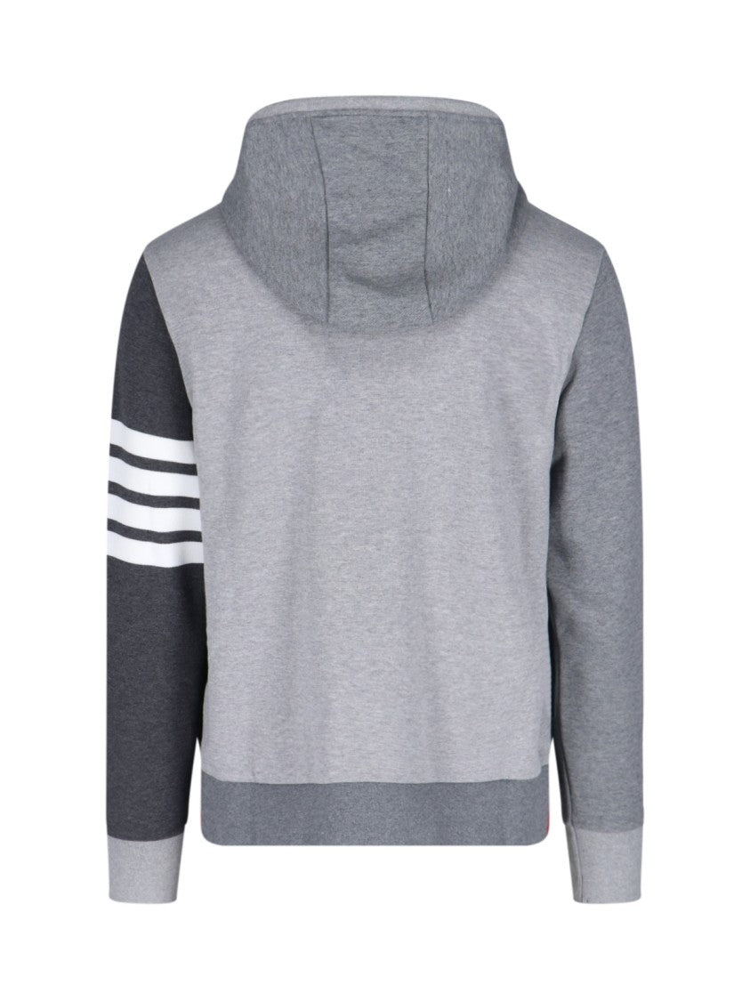 Thom Browne Loopback 4-Bar Hoodie Sweatshirt – Grey