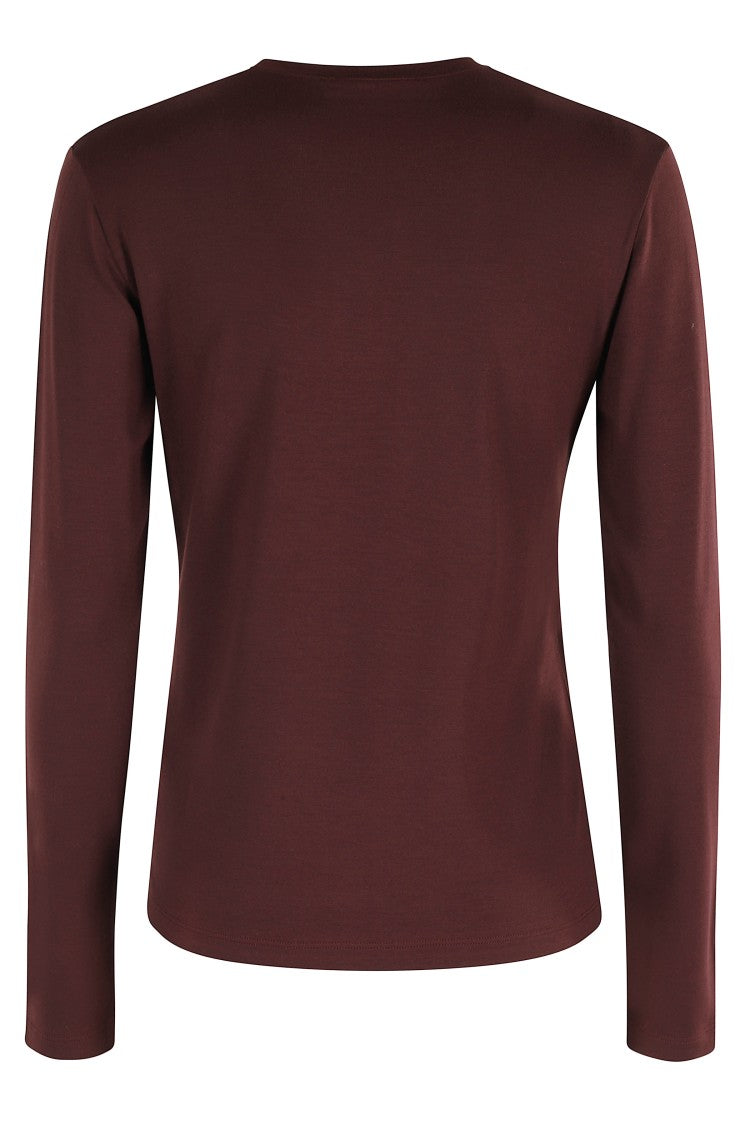Seventy Long-Sleeved Bordeaux T-Shirt With Classic Crew Neckline