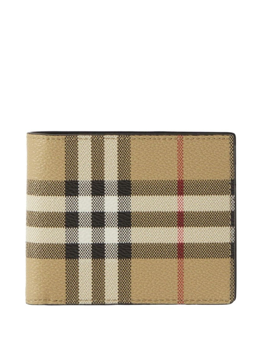 Burberry Checked Bi-Fold Wallet With Internal Card Slots