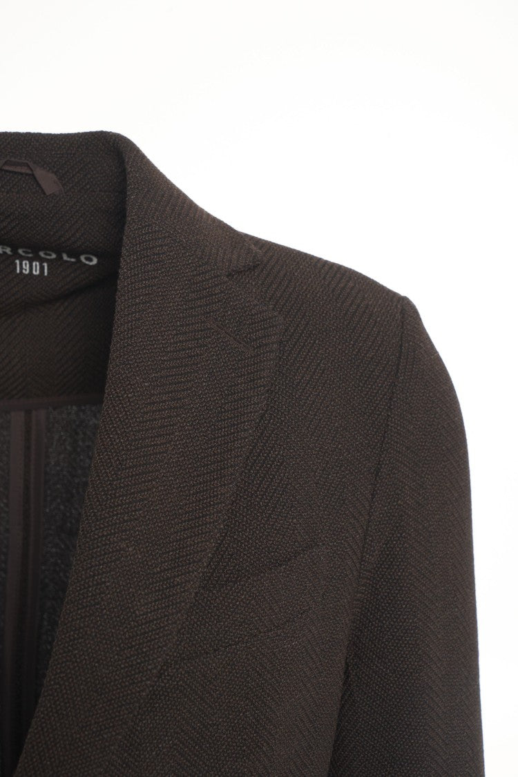 Circolo 1901 Textured Knitted Blazer With Notched Collar And Tailored Fit
