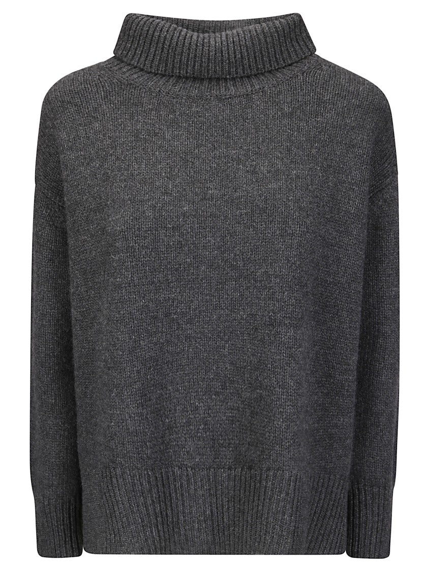 Be You Soft Cashmere Turtleneck Sweater With Side Slits And Relaxed Fit