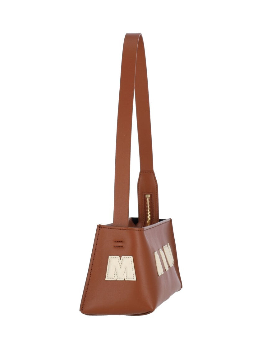 Marni Brown Calfskin Leather Bora "Museo" Bag