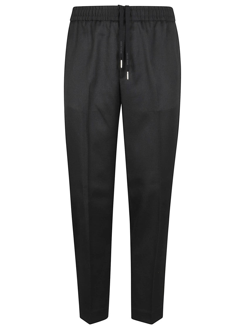 Golden Goose Virgin Wool Twill Trousers With Gold-Tone Logo Detail