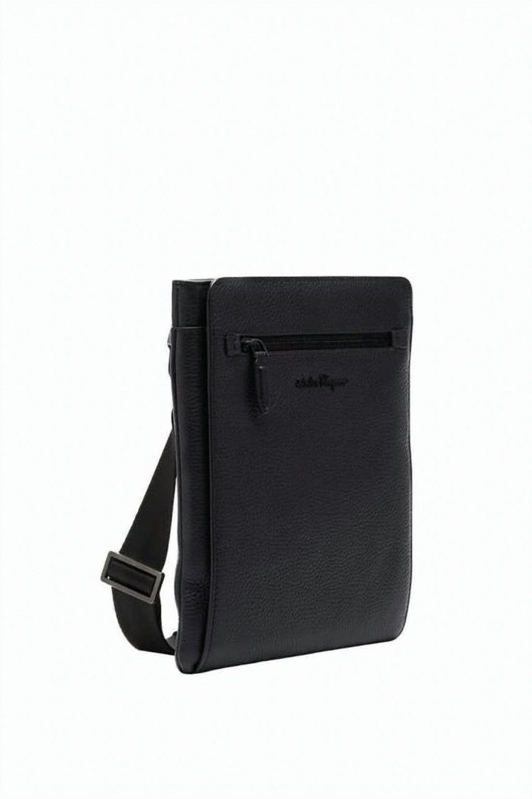 Salvatore Ferragamo Textured Cowhide Leather Crossbody Shoulder Bag