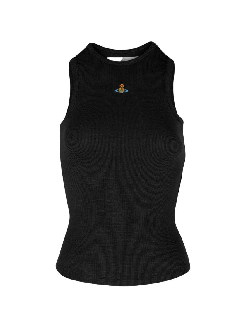 Vivienne Westwood Black Fitted Sleeveless Ribbed Top