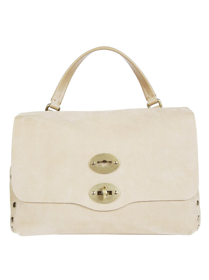 Zanellato Postina Jones Nabuk Small Gold Hardware Handbag