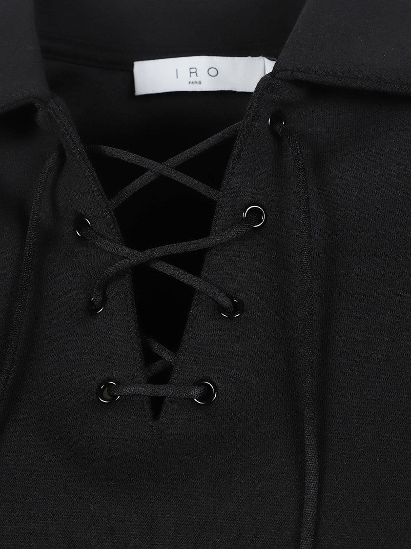 Iro Vanilie Cropped Black Top