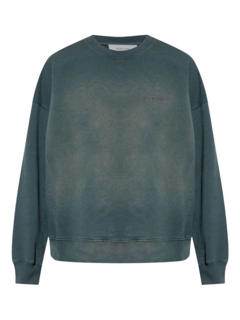 Golden Goose Moss Green Dyed Cotton Crewneck Sweatshirt