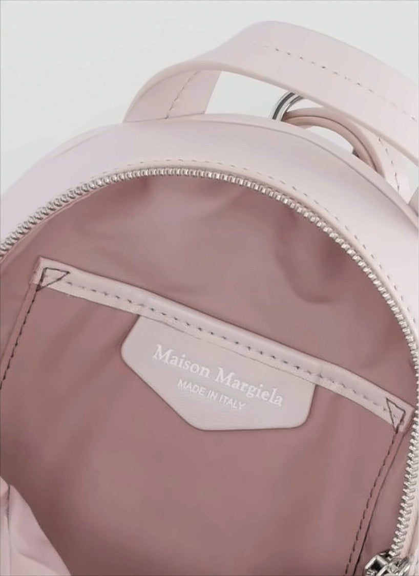 Maison Margiela Calf Leather Backpack With Chain-Detail Straps And Zip Closure