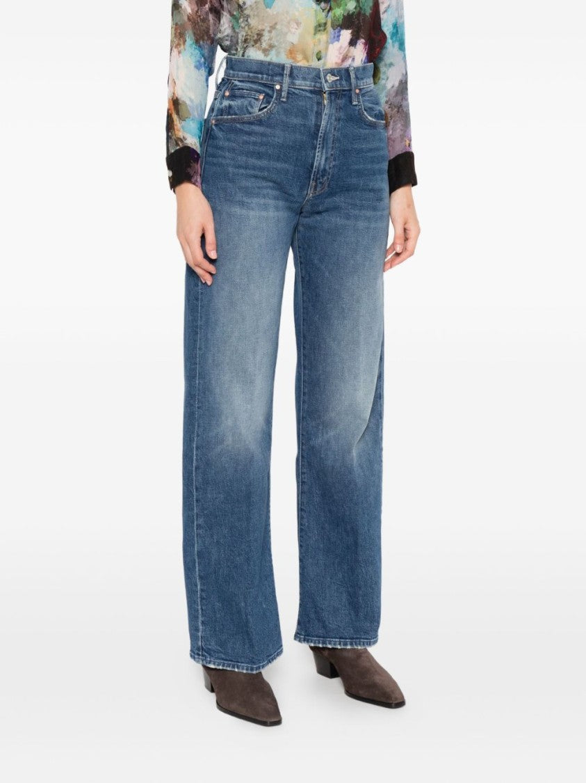 Mother Mid-Rise Straight-Leg Jeans With Distinctive Stitched Detailing