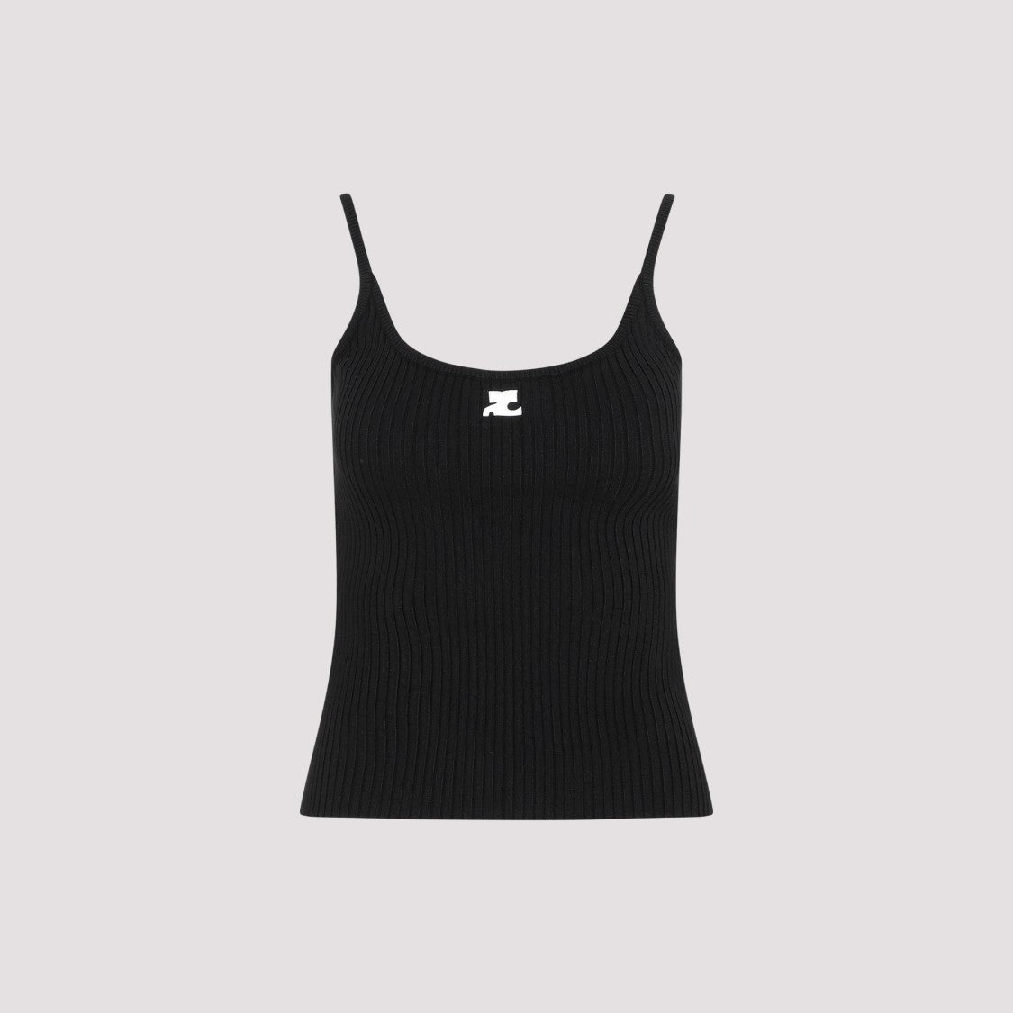 Courrèges Black Rib Knit Tank Top