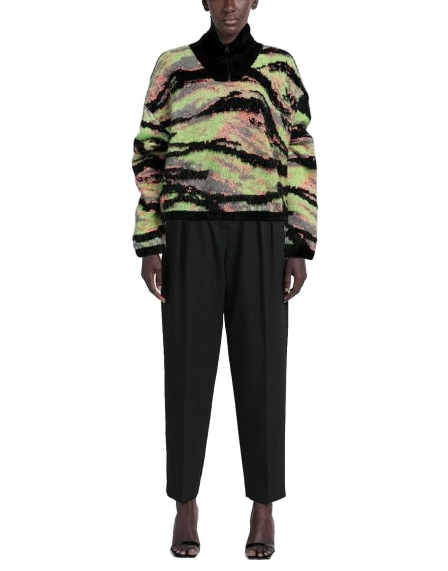 Erl Fuzzy Textured Sweater With Abstract Pattern