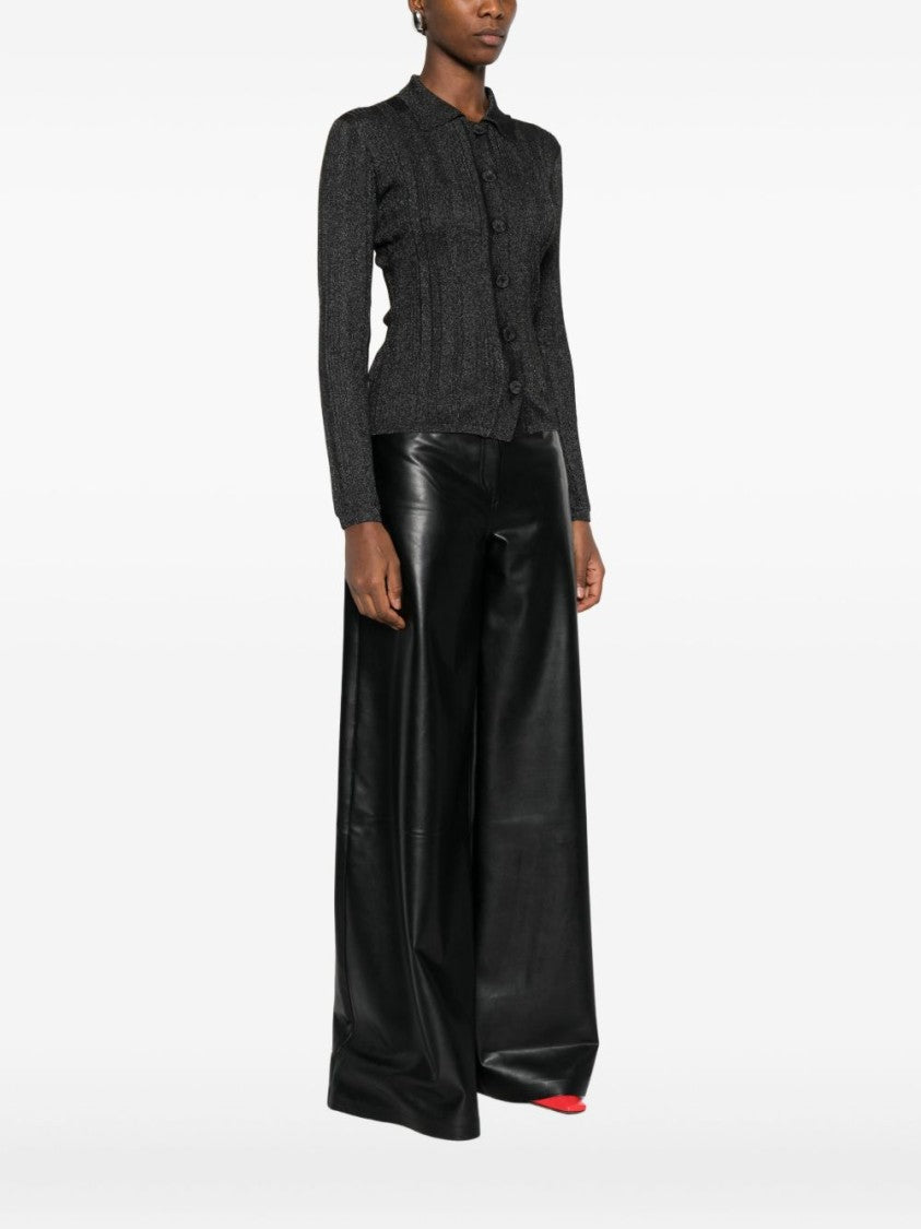 Twin-Set Fitted Long-Sleeved Shirt With Ribbed Texture