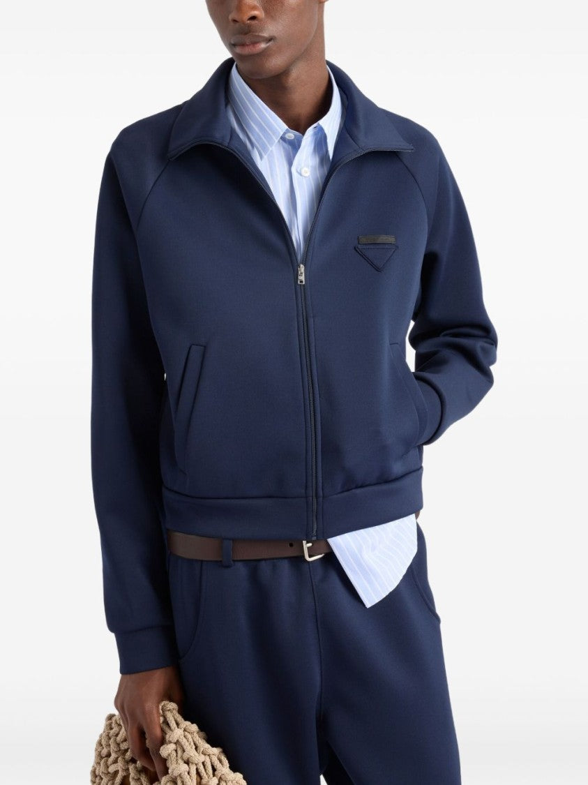 Prada Zip-Up Jacket With Stand Collar