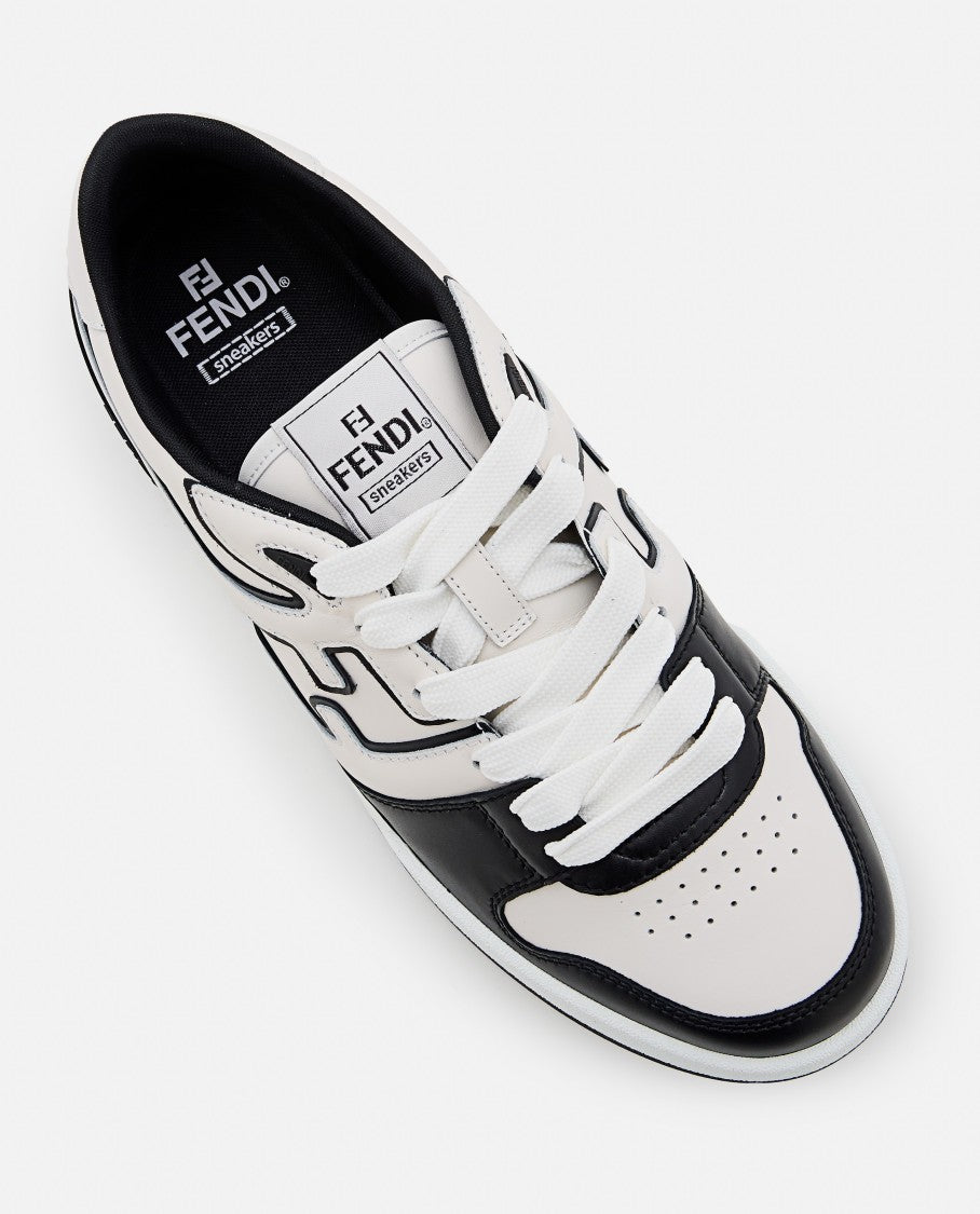 Fendi White And Black Fendi Match Sneakers