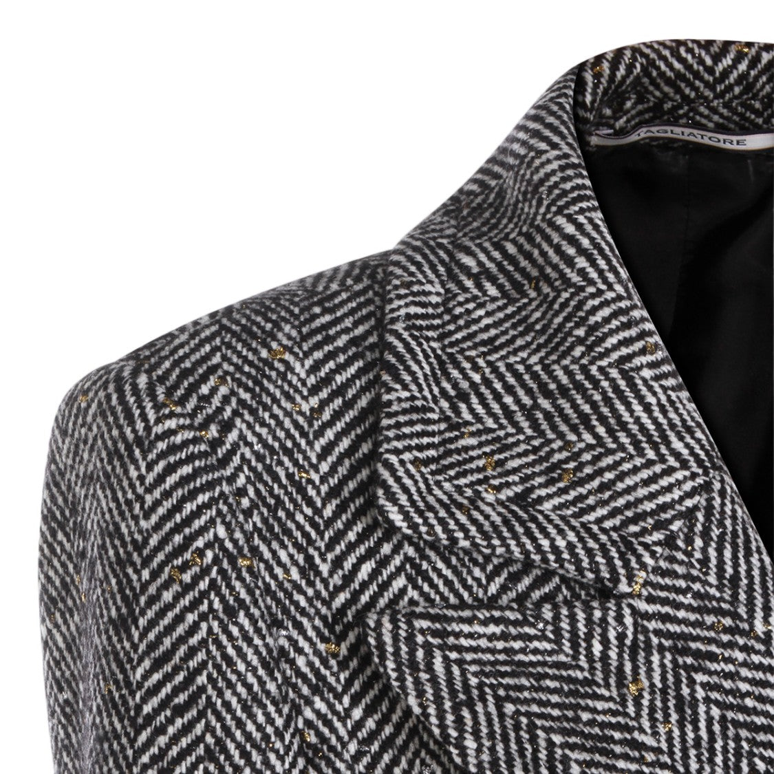 Tagliatore Herringbone Pattern Long Coat