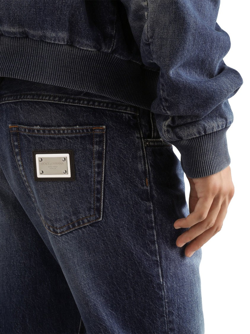 Dolce & Gabbana Denim Trousers With Classic Blue Wash