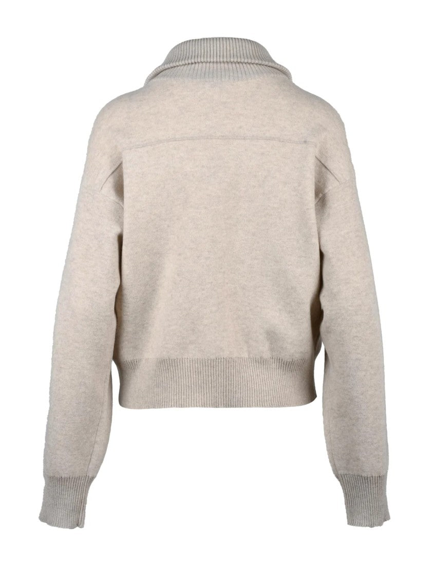 Brunello Cucinelli Beige Wool-Blend Zip Jacket
