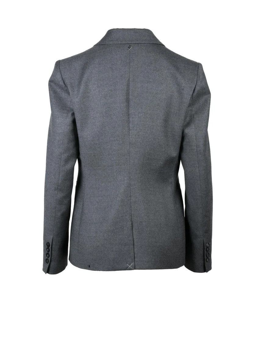 Dondup Grey Tailored Stretch Virgin Wool Blazer