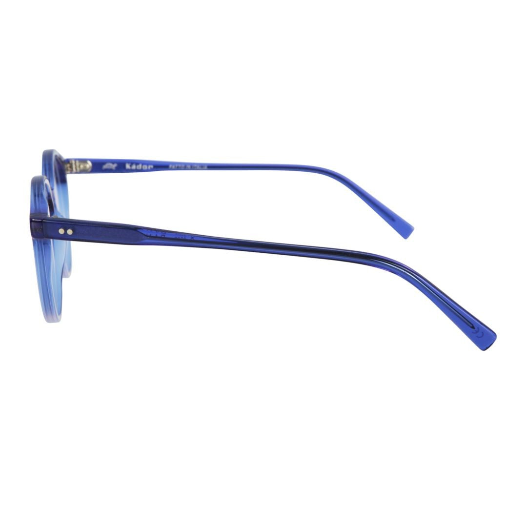 Kador Panto/N Translucent Blue Round Frame Eyeglasses With Metallic Accents