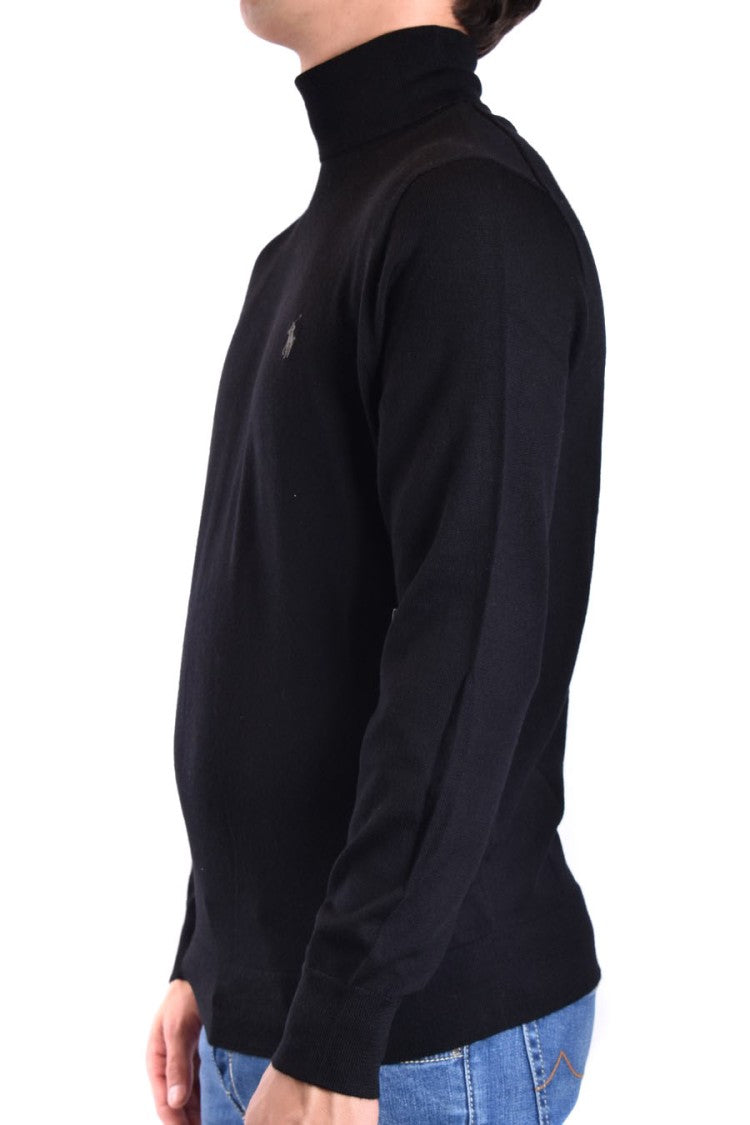 Polo Ralph Lauren Fitted Black Wool Turtleneck Sweater