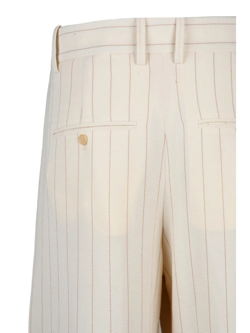 Isabel Marant Pleated Wide-Leg Trousers With High Waist And Vertical Pinstripes