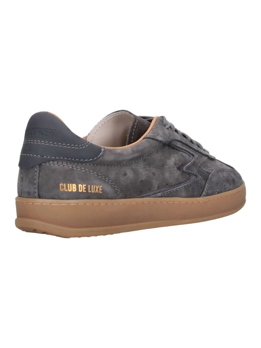 Master Of Arts Grey Club Suede Leather Accent Sneakers