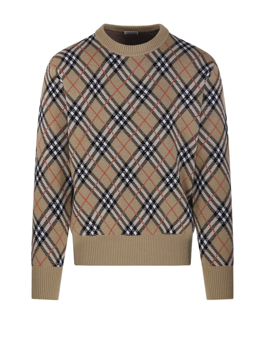 Burberry Argyle Pattern Wool Blend Sweater