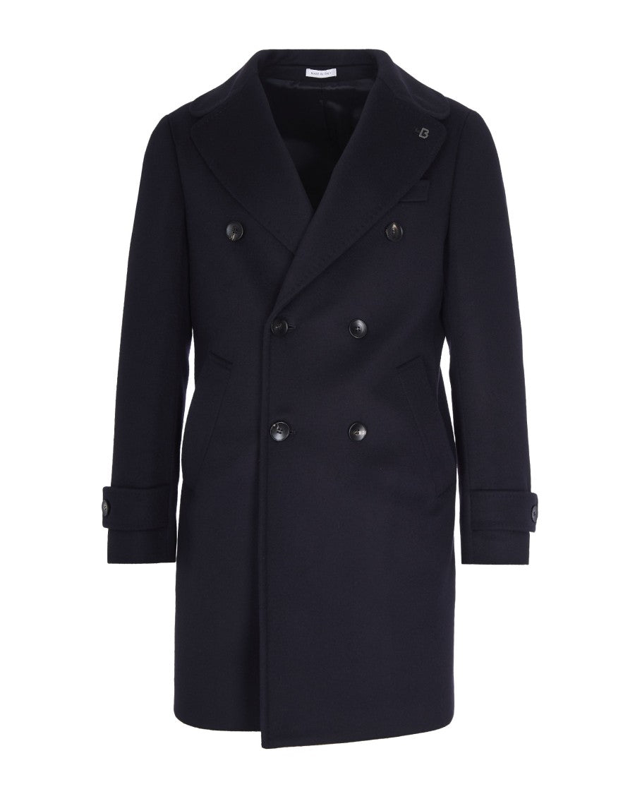 Breras Milano Double-Breasted Coat In Blue