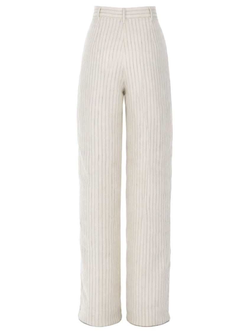 Max Mara Straight-Leg Tailored Pants With Vertical Pinstripes