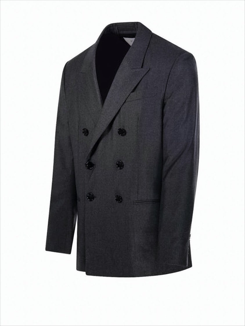 Ami Paris Double-Breasted Blazer With Structured Silhouette