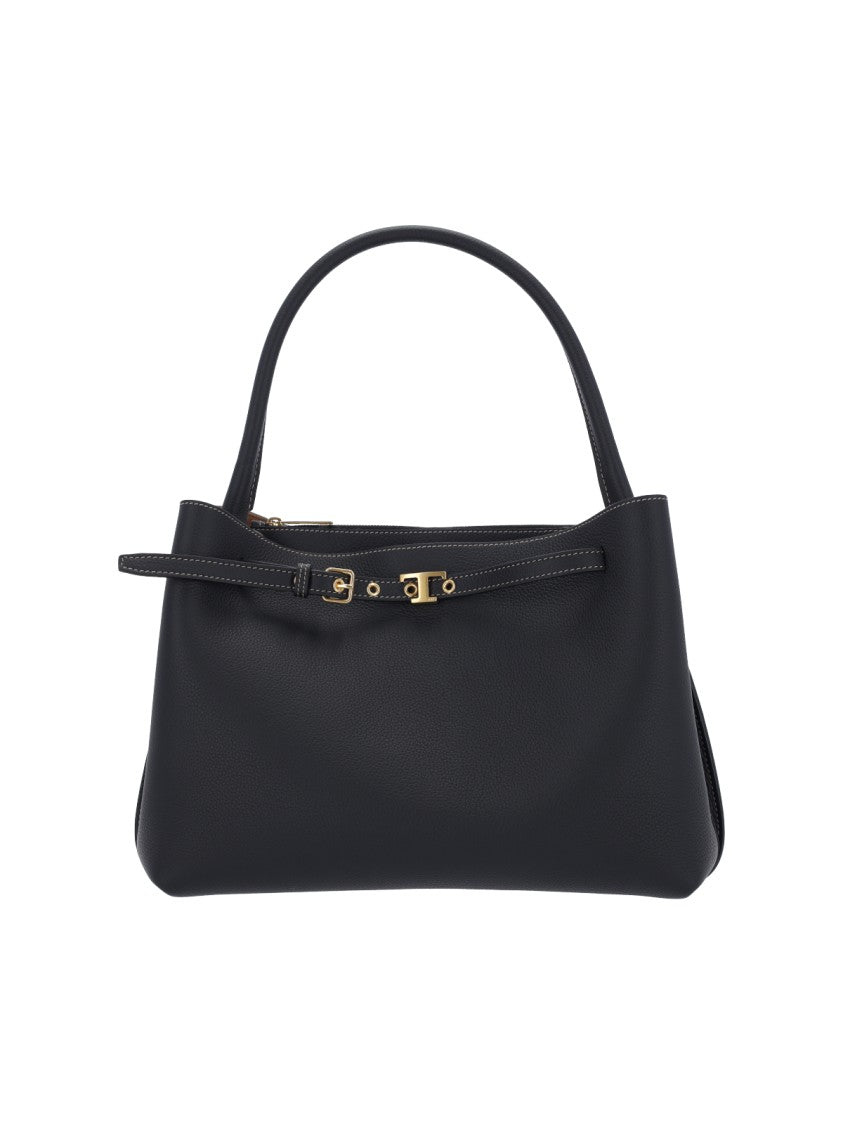 Tod's Handbag In Black Calfskin, Top Handle