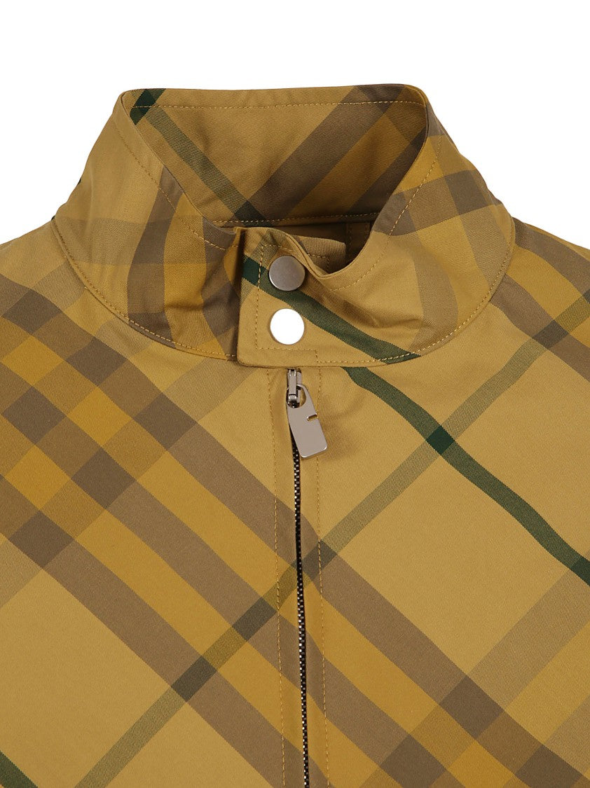 Burberry Plaid Coat With High Collar