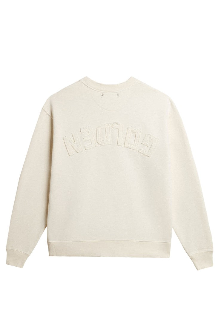 Golden Goose Cream White Boxi Logo Patch Sweatshirt