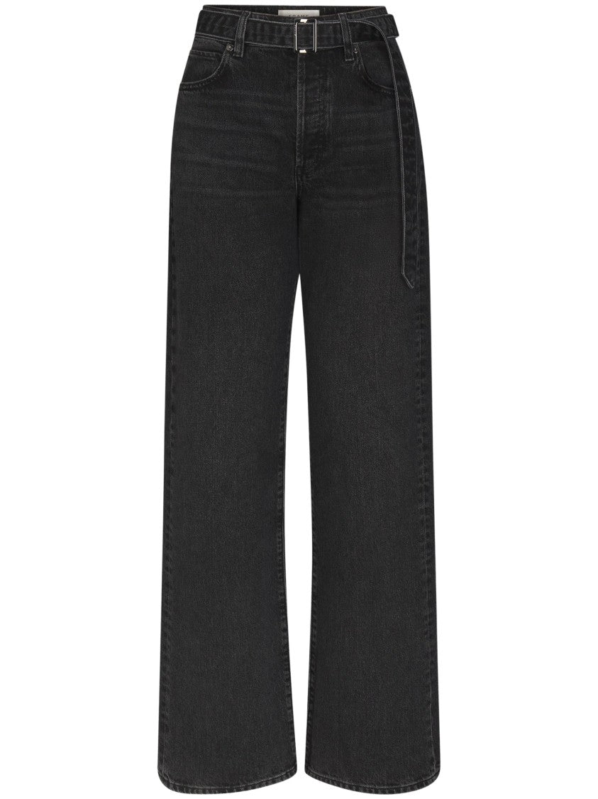 Frame Dark Blue Belted Reboot Crop Cotton Denim Jeans
