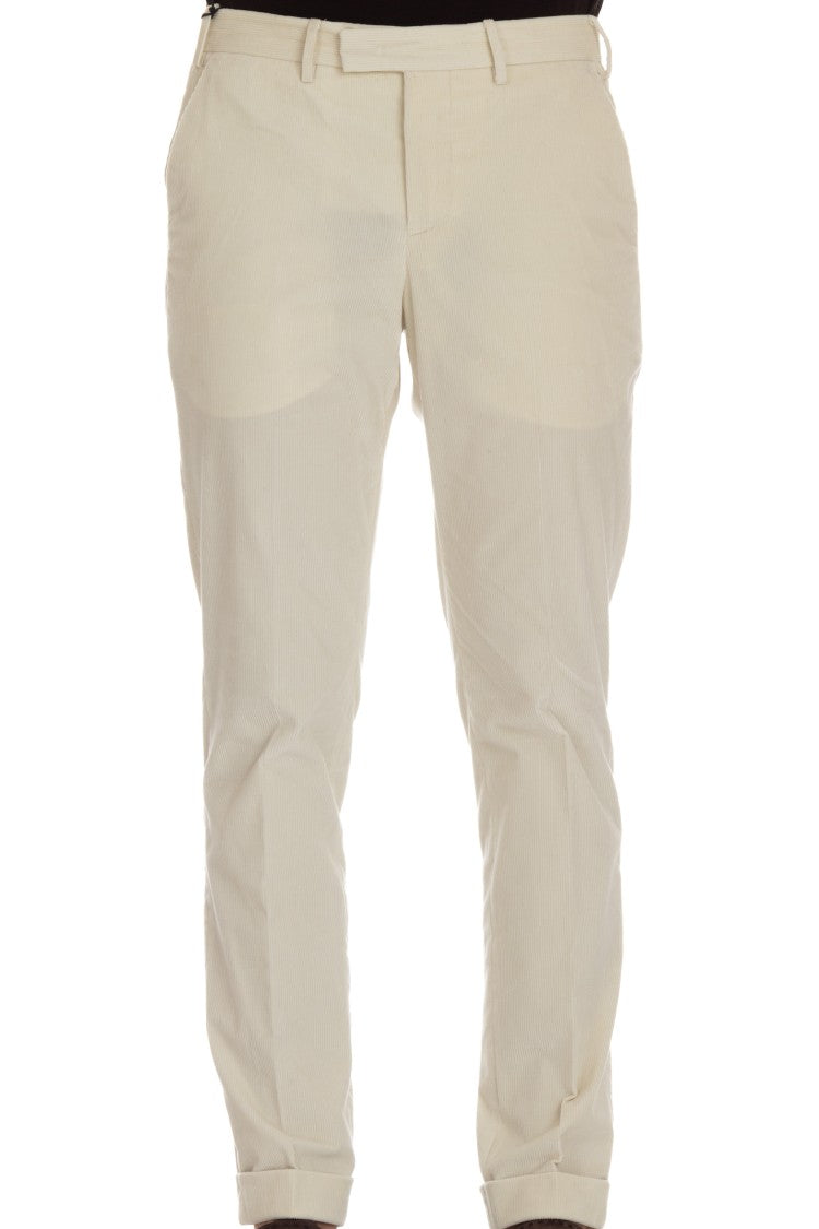 Pt Torino Soft Touch Mille Righe Velvet Trousers