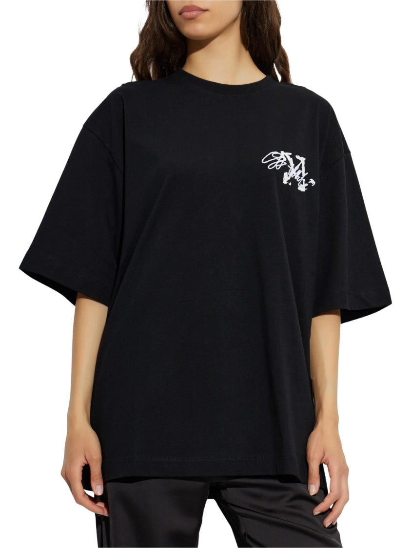 Off-White Black Oversized Short-Sleeve T-Shirt With Abstract Arrows
