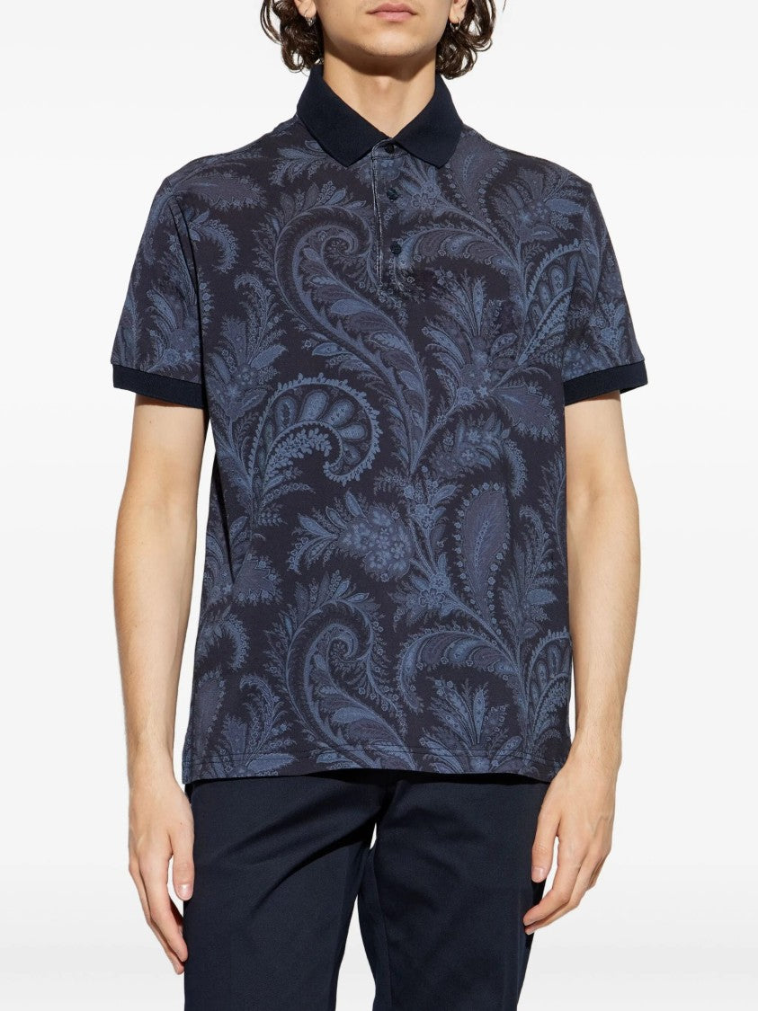 Etro Roma Intricate Paisley Patterned Polo Shirt