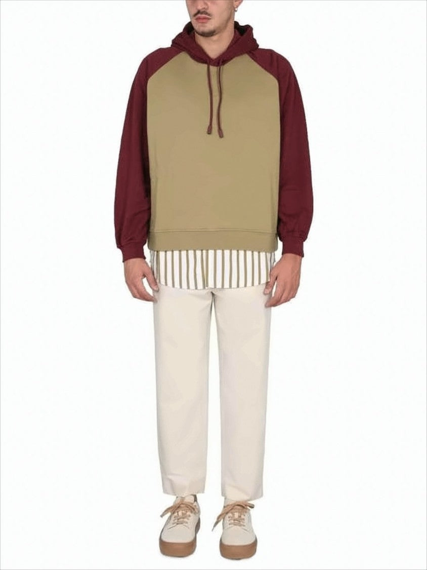 Sunnei Relaxed Fit Color-Block Hoodie With Layered Detail