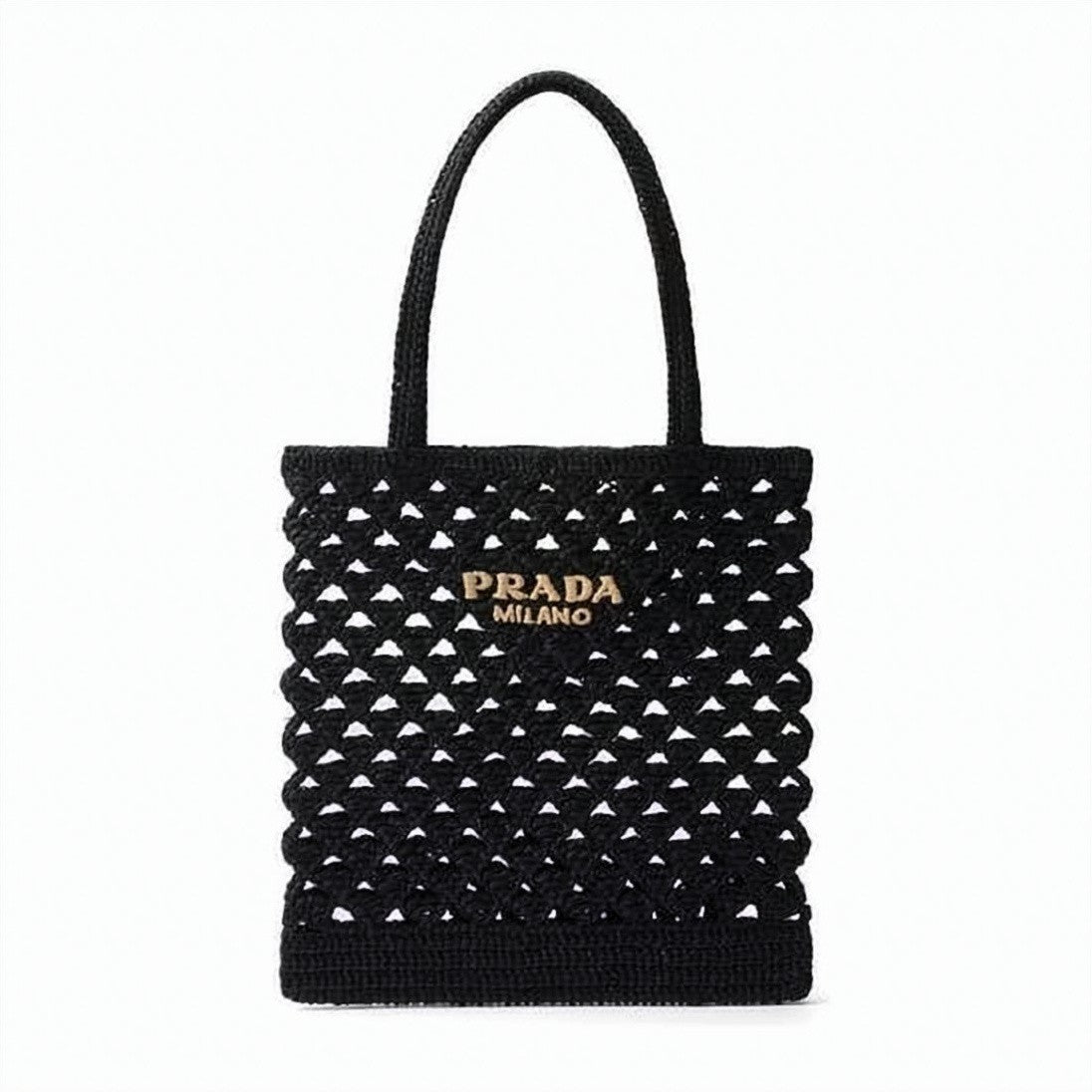 Prada Woven Black Shoulder Bag