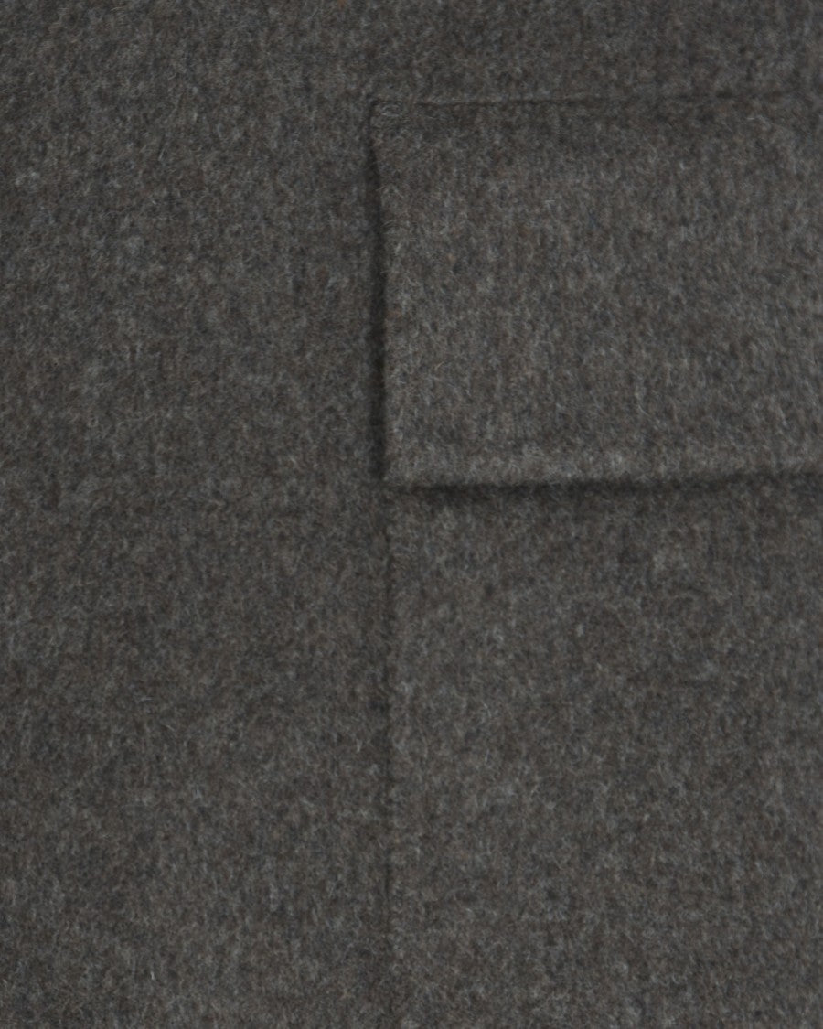 P.A.R.O.S.H. Regular Fit Wool Skirt With Flap Pockets And Zip Closure