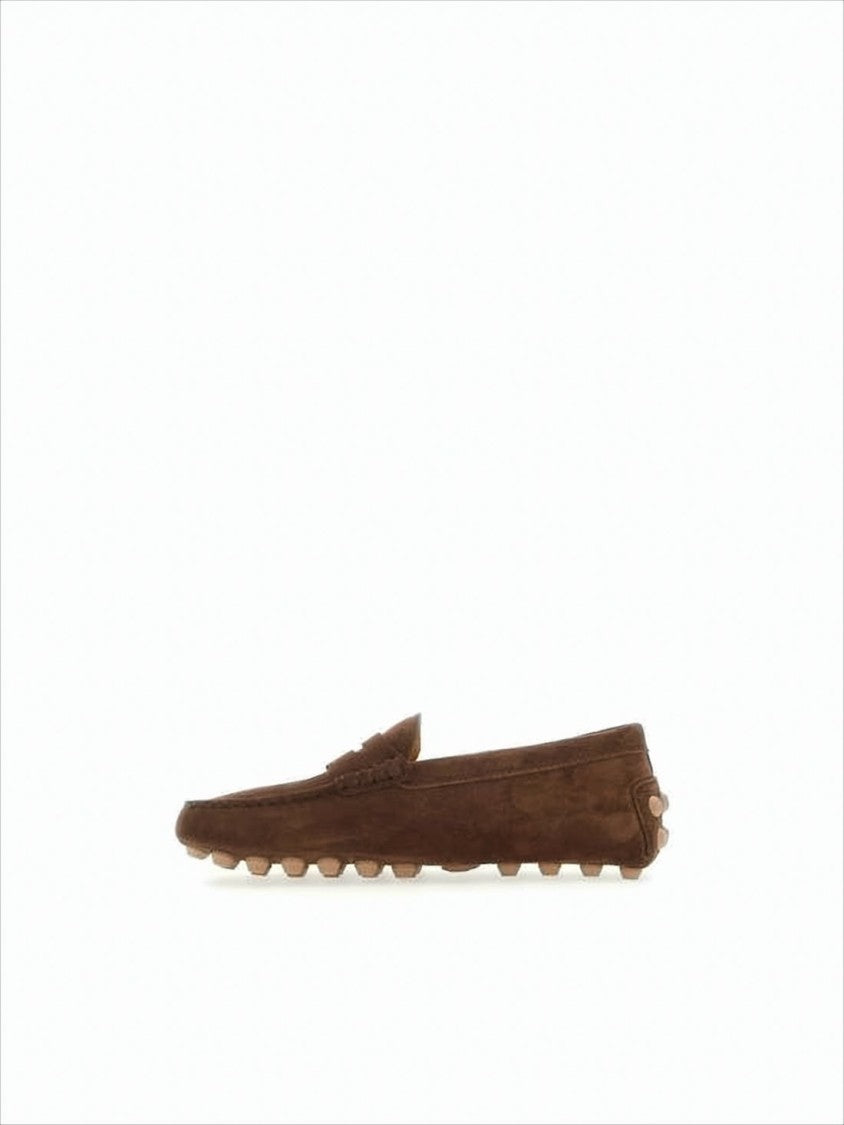 Tod's Suede Loafers With Textured Rubber Sole