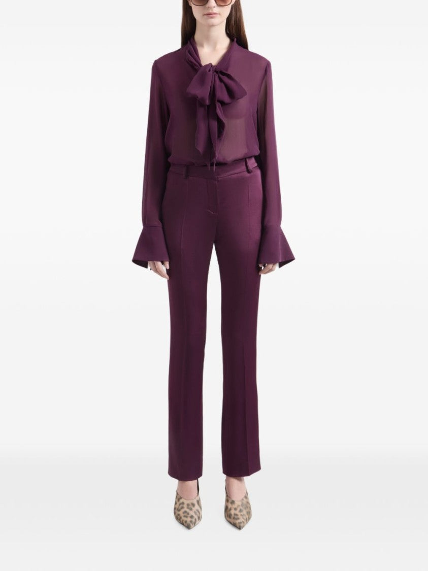 Nina Ricci Lightweight Sheer Blouse With Bow Tie Detail
