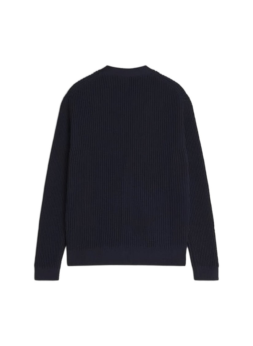 Maison Kitsuné Deep V-Neck Cotton Knit Cardigan With Embroidered Logo