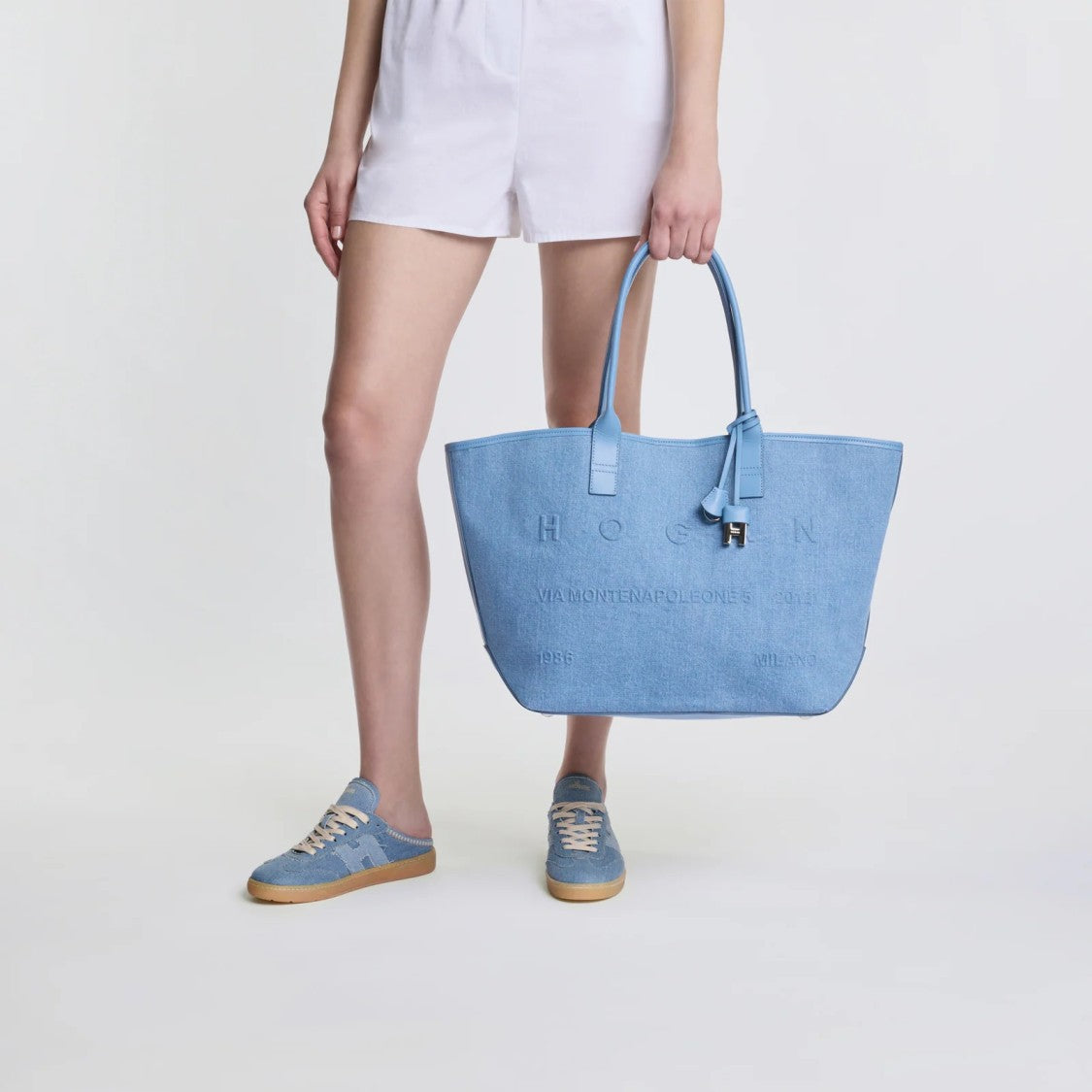 Hogan Denim Cool Sabot Cotton Sneakers